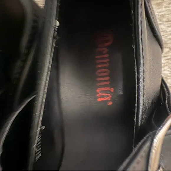 Demonia Black Platform Shoes with Star Accents - Picture 6 of 11